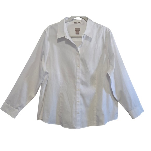 Chico's Tops - Chicos Classic White No Iron Coolmax All Season Button Down Shirt Size 3, 16/18